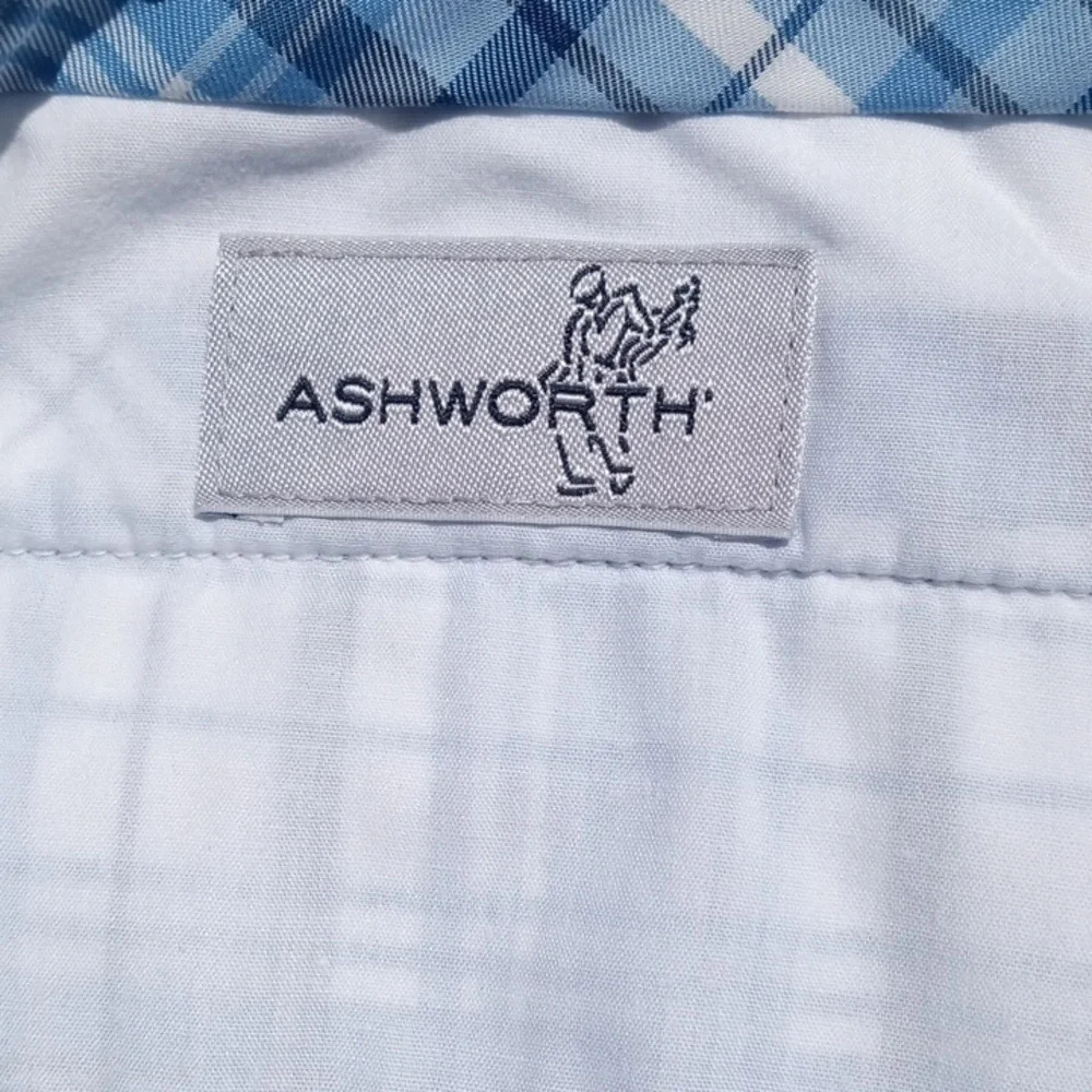 NWOT- Ashworth blue and white plaid dress shorts. Size 36.  C227​​​​​​ - Picture 5 of 10